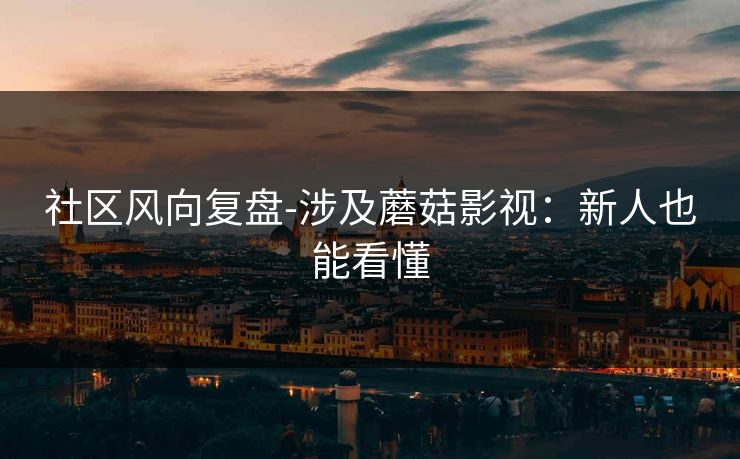 社区风向复盘-涉及蘑菇影视：新人也能看懂