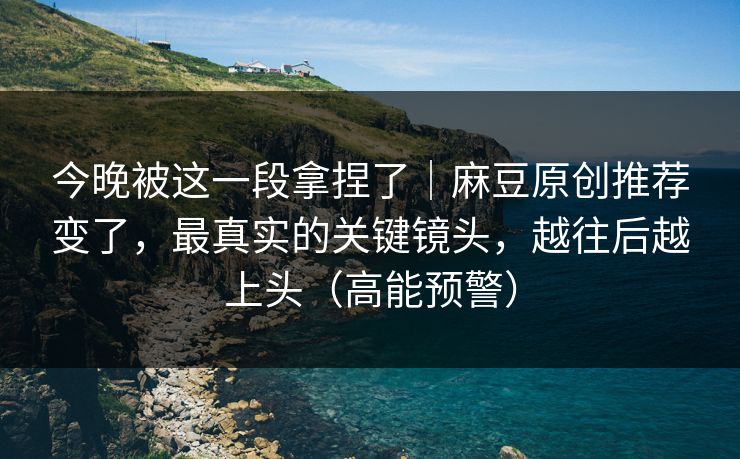 今晚被这一段拿捏了｜麻豆原创推荐变了，最真实的关键镜头，越往后越上头（高能预警）