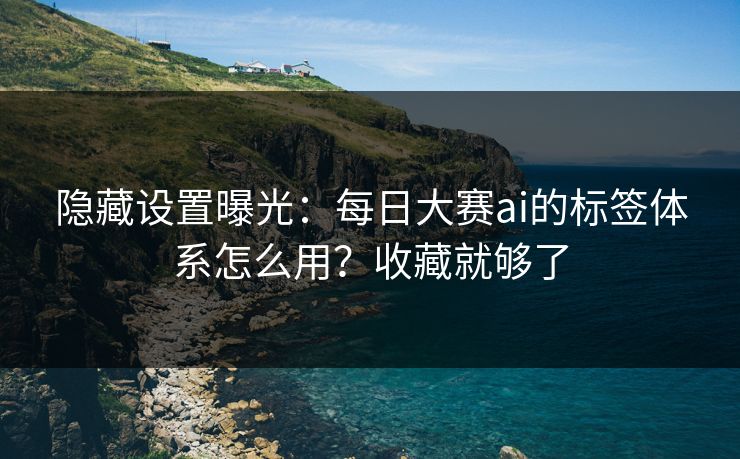 隐藏设置曝光：每日大赛ai的标签体系怎么用？收藏就够了