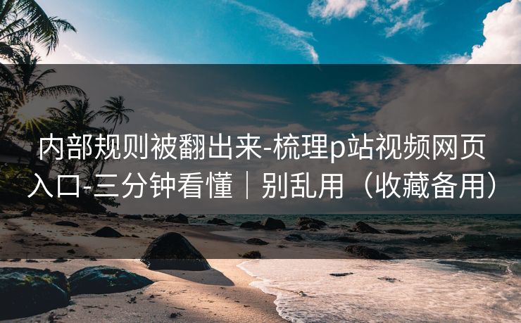 内部规则被翻出来-梳理p站视频网页入口-三分钟看懂｜别乱用（收藏备用）