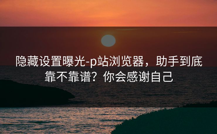 隐藏设置曝光-p站浏览器，助手到底靠不靠谱？你会感谢自己