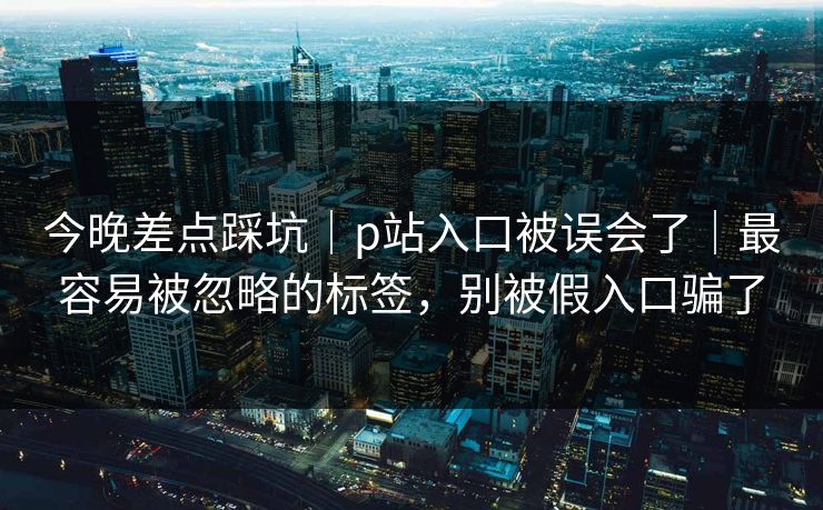 今晚差点踩坑｜p站入口被误会了｜最容易被忽略的标签，别被假入口骗了