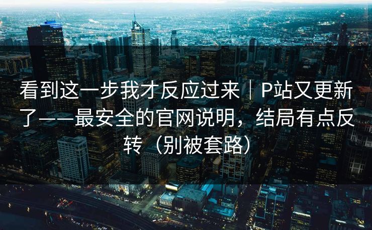 看到这一步我才反应过来｜P站又更新了——最安全的官网说明，结局有点反转（别被套路）