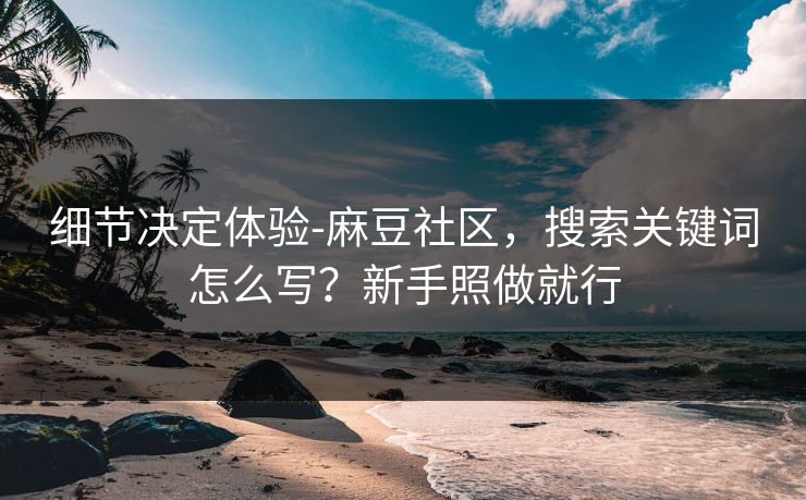 细节决定体验-麻豆社区，搜索关键词怎么写？新手照做就行