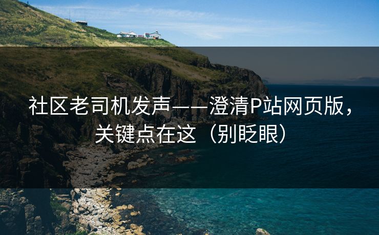 社区老司机发声——澄清P站网页版，关键点在这（别眨眼）
