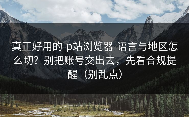 真正好用的-p站浏览器-语言与地区怎么切？别把账号交出去，先看合规提醒（别乱点）
