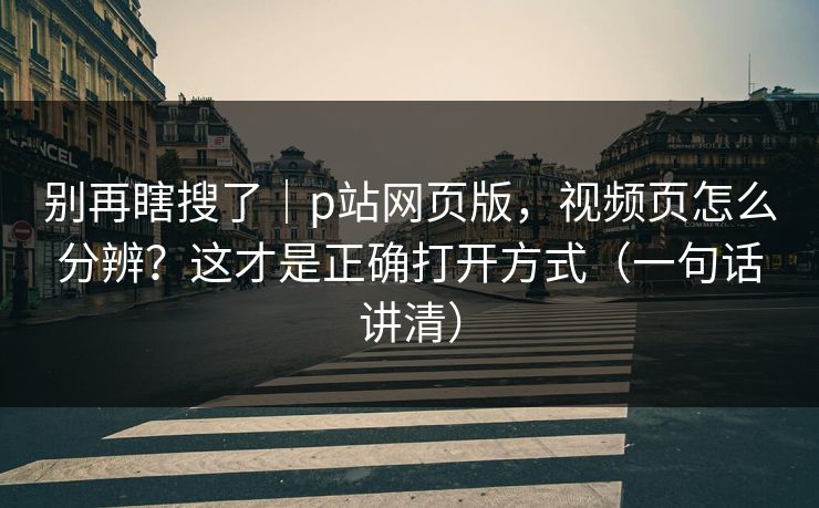 别再瞎搜了｜p站网页版，视频页怎么分辨？这才是正确打开方式（一句话讲清）